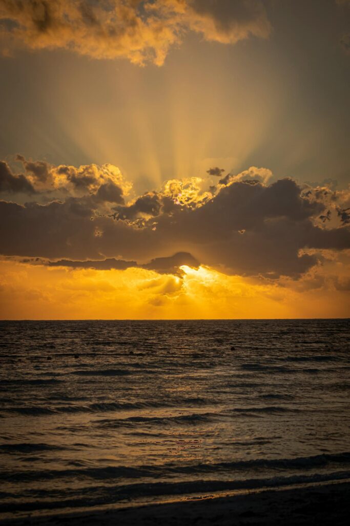 Cancun sunset by the beach, Riviera Maya wedding